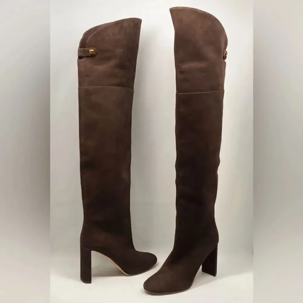 MAISON SKORPIOS Marylin Suede Over The Knee Boots size 40